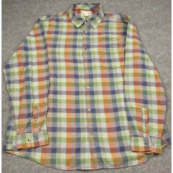 Carbon2Cobalt Shirt Mens Large Check Plaid Unbrushed Flannel Effortlessly Cool - Picture 2 of 14